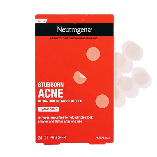 Neutrogena Stubborn Acne Patches - Ultra-Thin Hydrocolloid Overnight Blemish Treatment | 24 Count