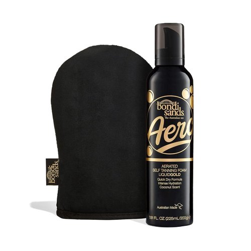 Bondi Sands Aero Liquid Gold Self Tan Foam - Lightweight Sunless Tanning Foam + Reusable Application Mitt