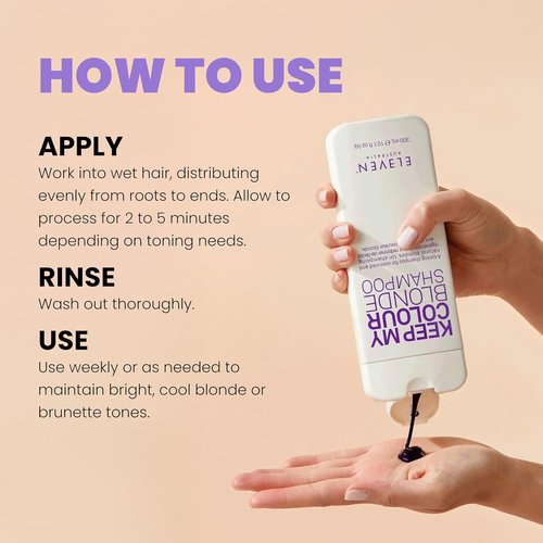 ELEVEN AUSTRALIA Keep My Colour Blonde Shampoo - Purple Toning for Blonde & Color Treated Hair, Sulfate Free