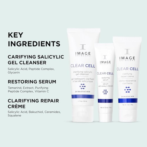 IMAGE Skincare Clear Cell - 3-Step Introductory Regimen Set for Clear Pores & Healthy Skin | 3.2 Ounce