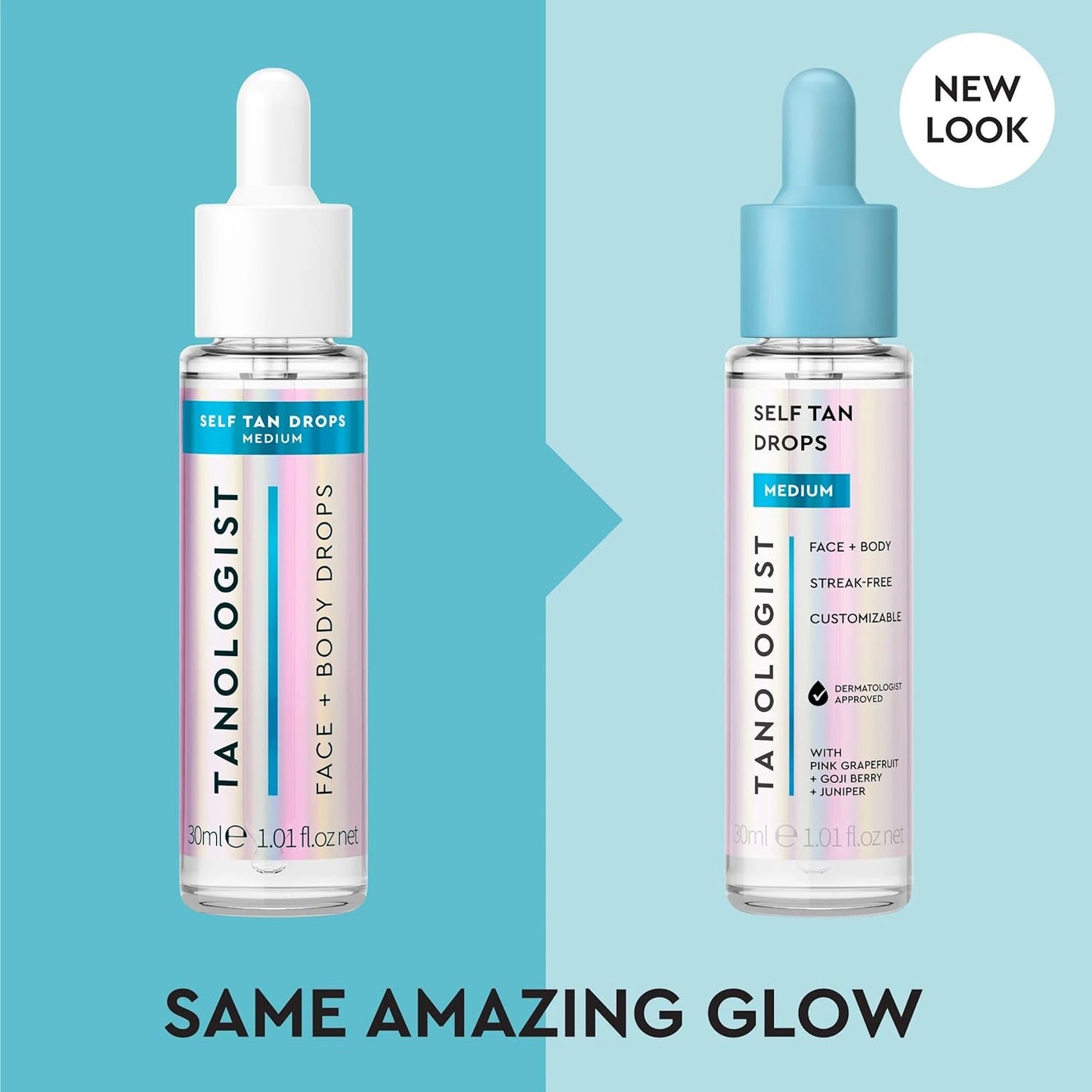 Tanologist Medium Self Tan Drops - Streak-Free Tanning for Body & Face | Vegan Formula, 1.01 fl. oz (30 ml)