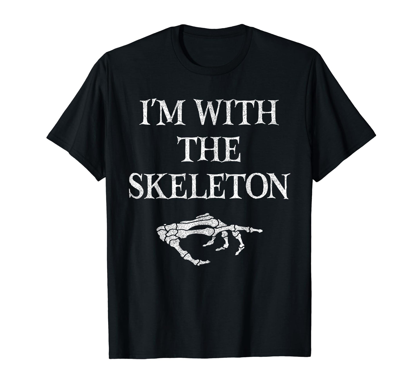 Scary Skull Halloween Women Shirt I’m With The Skeleton Hand T-Shirt