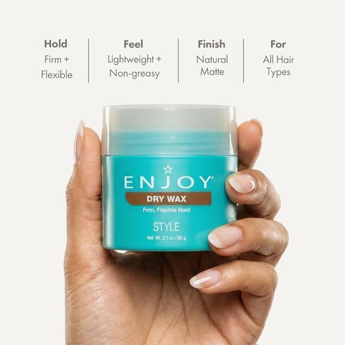 Enjoy Dry Wax - Non-Greasy Hair Wax for Firm Hold & Natural Matte Finish | 2.1 Oz