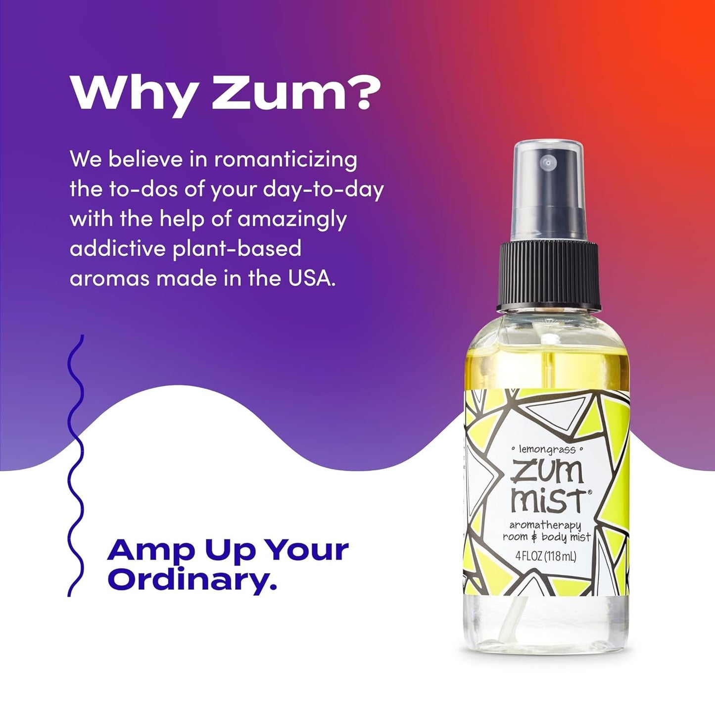 Indigo Wild Zum Mist Room & Body Spray - Aromatherapy Essential Oil - Lemongrass Scent | 4 fl oz (2 Pack)