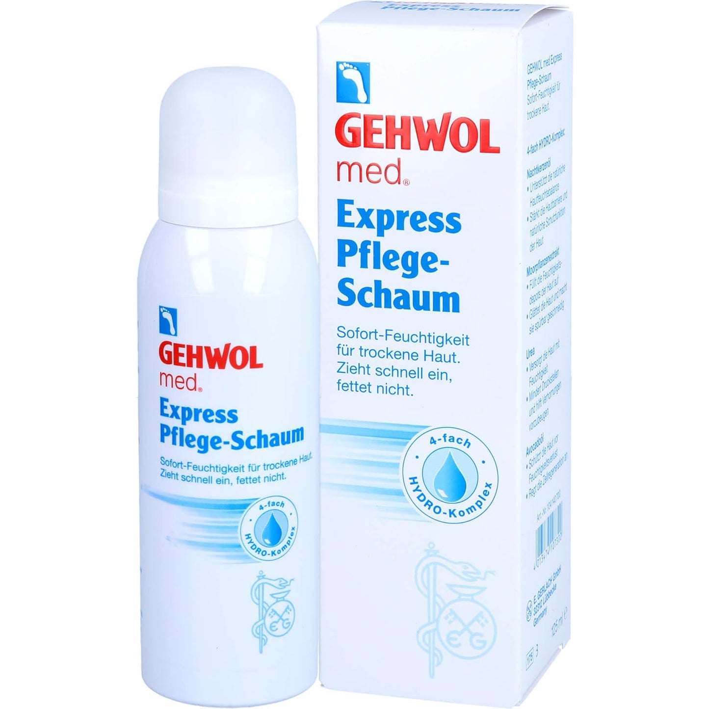 GEHWOL Med Express Foam - White Tea Infused Foot Care | 4.4 oz Moisturizing Formula