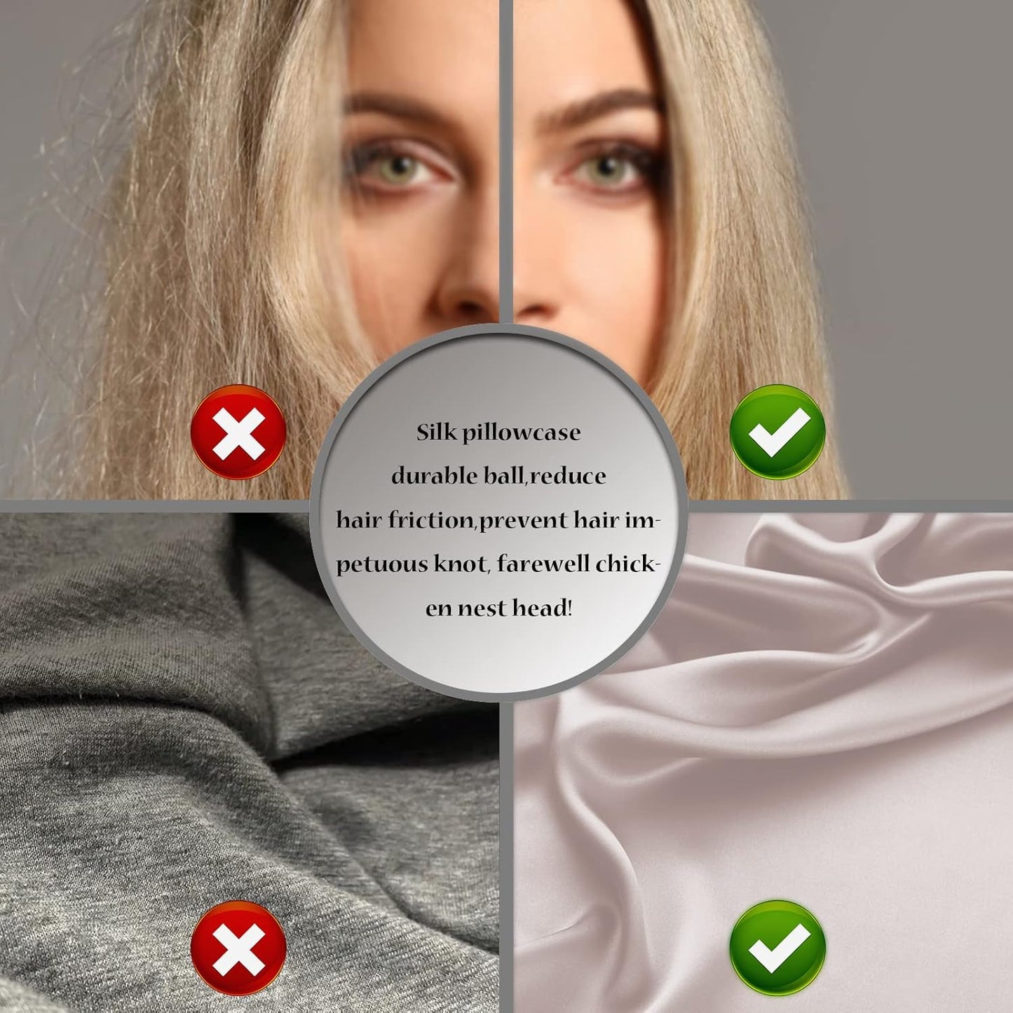 Mulberry Silk Pillowcase for Hair and Skin Standard Size 20"X 26" Pillow Case with Hidden Zipper Soft Breathable Smooth Cooling Covers for Sleeping(Apricot Gray,1Pcs)