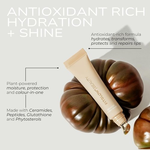 Fitglow Beauty Ceramide Hydra-Balm Lip Gloss - Hydrating Lip Serum with Peptides & Glutathione | Plumping Anti-Aging Formula | 12g Vegan & Cruelty-Free
