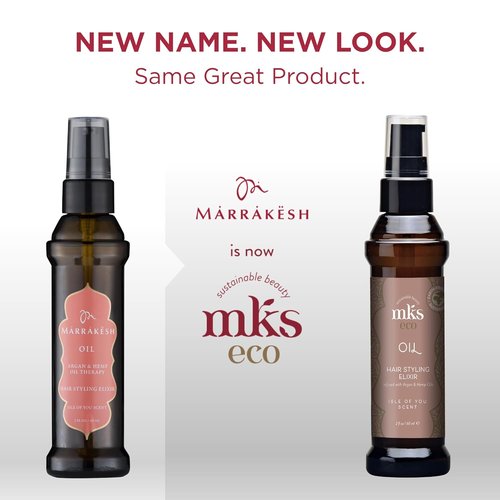 MKS Eco Oil - Hair Styling Elixir with Moroccan Argan & Hemp Seed Oil - Nourish, Control Frizz & Smooth Hair - Vegan & Cruelty Free