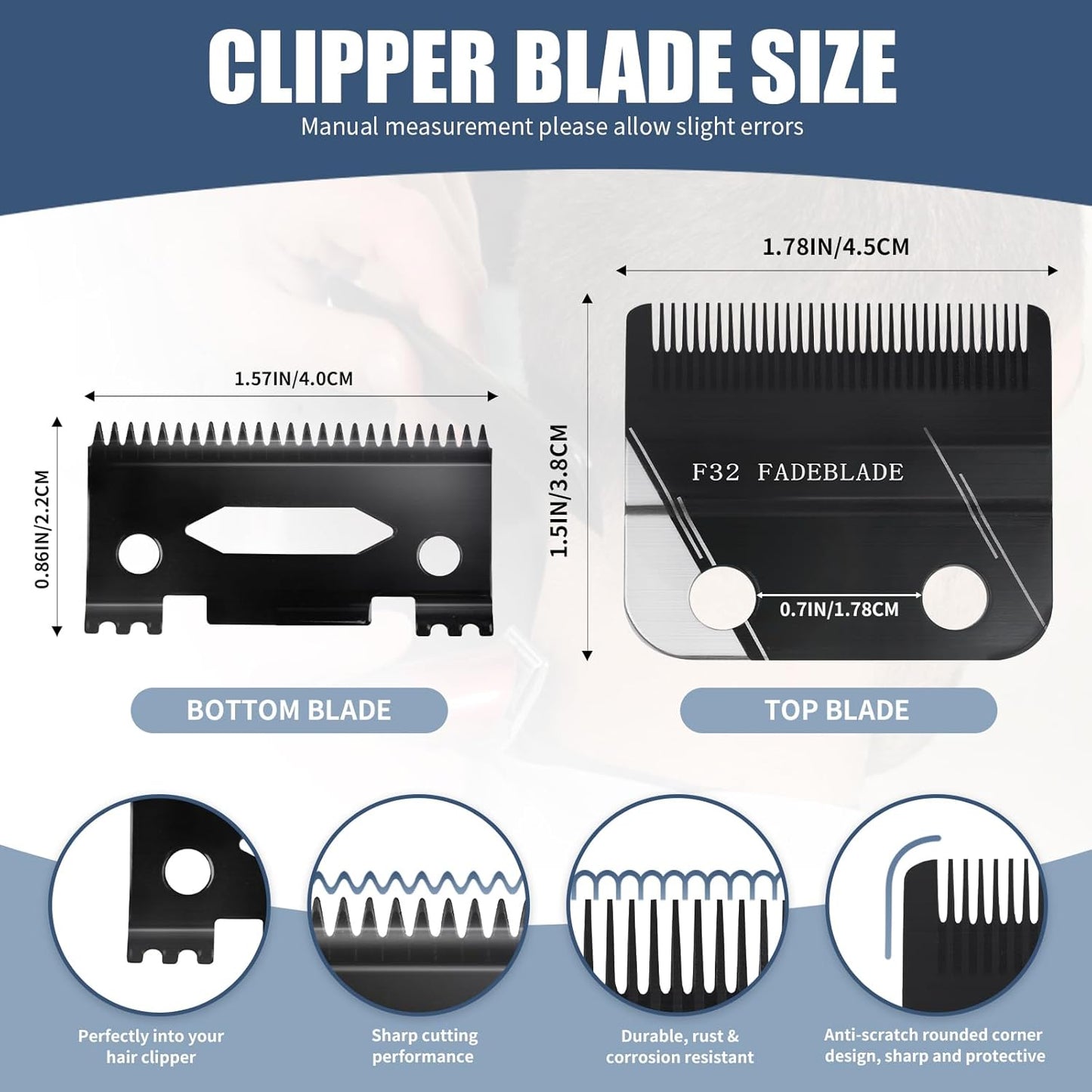 Wahl F32 Professional Fadeout Blade - High Precision Zero Adjustable Replacement Blade (1 Pack)