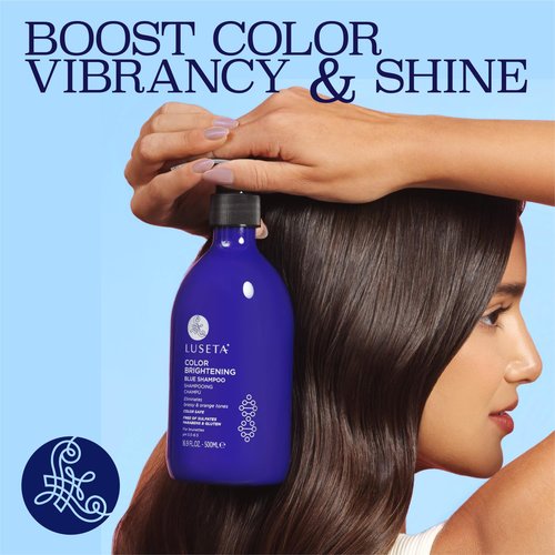 Luseta Blue Shampoo & Conditioner Set - Revitalize Brassy Brunette Hair | 2x 16.9oz