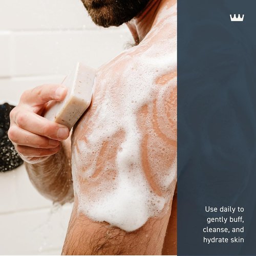 Cremo Exfoliating Body Bar for Men - Palo Santo Scent | Buffs, Cleanses & Hydrates Skin, 5oz