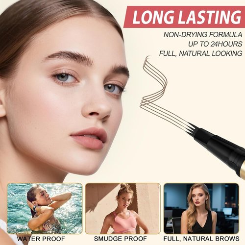 Regine Switzerland Eyebrow Pencil Kit - Waterproof Microblading Pen, Gel & Brush | Long-Lasting Blonde