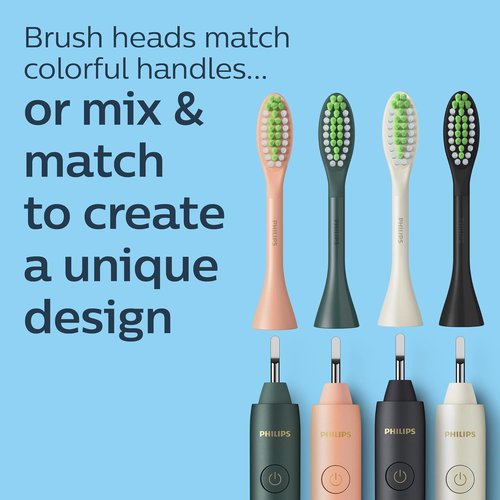 Philips One by Sonicare Electric Toothbrush Heads - Genuine Replacement Pack of 2, Shimmer Pink, 6-Month Supply