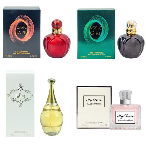 Regine Switzerland Women's Perfume Gift Set - Floral & Fruity Eau de Parfum Collection | 3.4 FL OZ Each (Pack of 4)