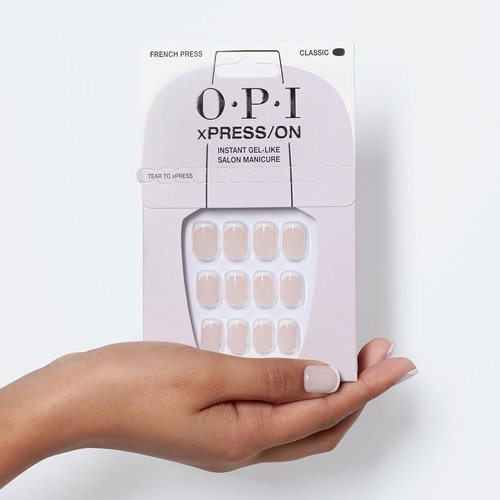 OPI Press On Nails Bundle - French Tip Nail Art with Glue & ProSpa Nail Oil, Short | 0.5 fl oz