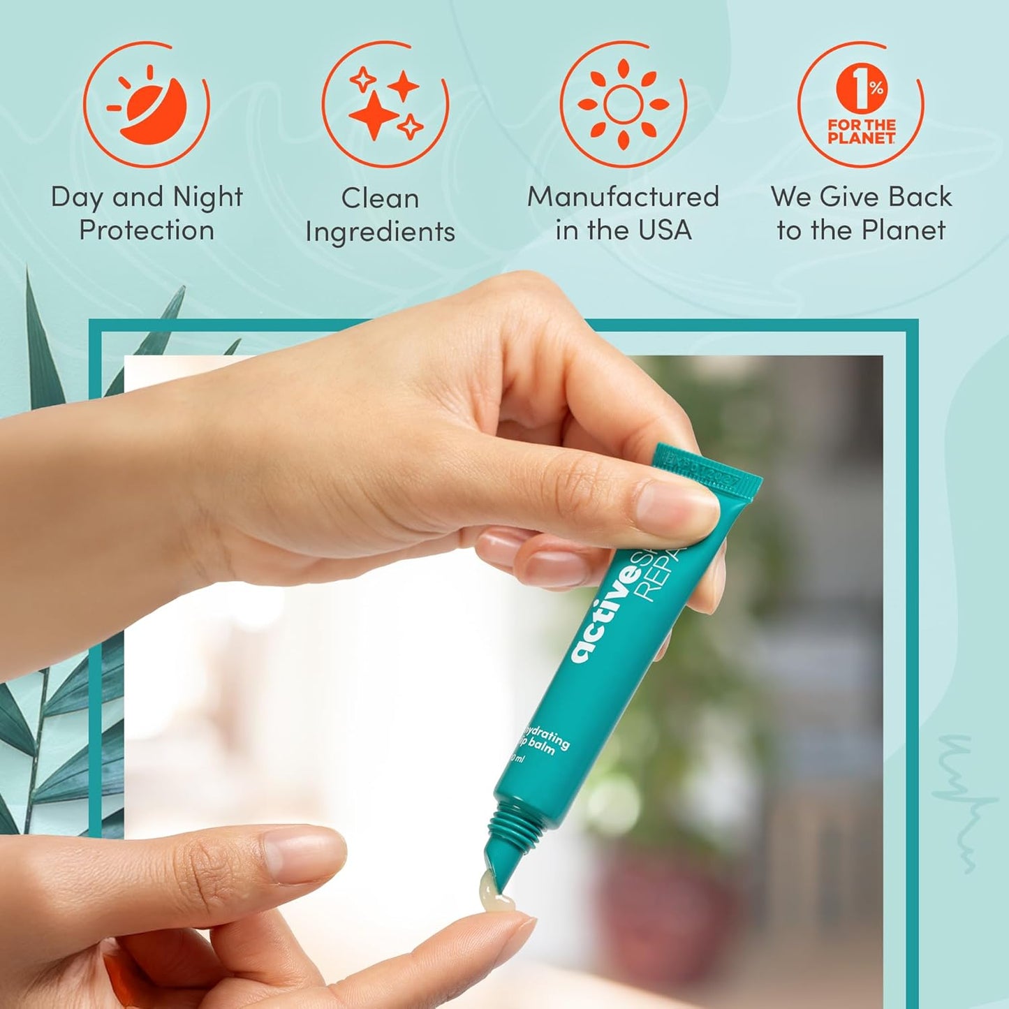 Active Skin Repair Hydrating Lip Balm - EWG Certified Moisturizing Formula with Hyaluronic Acid | 10 ml