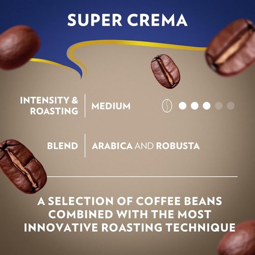 Lavazza Super Crema Whole Bean Coffee - Medium Espresso Roast, Arabica & Robusta Blend, 2.2 lb Bag