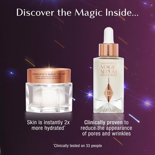 Charlotte Tilbury Holiday Beauty Set - Full-Size Magic Cream & Serum, Golden Goddess Quad | Radiant Glow Gift Collection