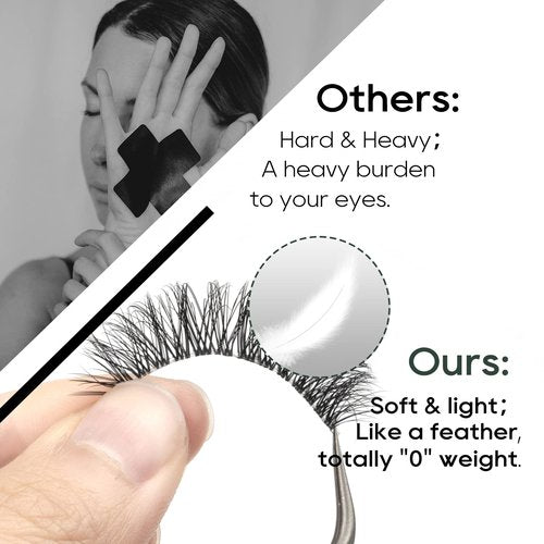 False Eyelashes Cat Eye Fluffy Wispy Faux Mink Lashes 7 Pairs Dramatic Volume Jiocolor Eyelash Pack DJ-41