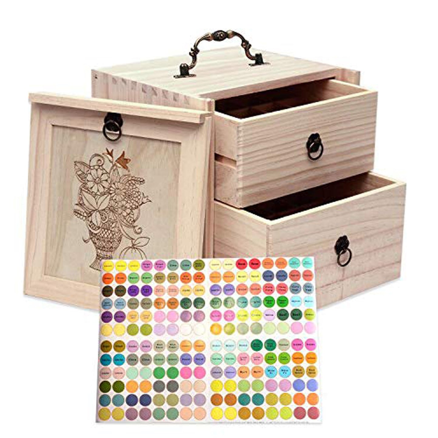 TORIBIO Essential Oil Storage Holder Organizer for 40 Bottles, Wooden Essential Oils Box Holds 5 10 15 20 30 ml for Young Living & Doterra Bottles