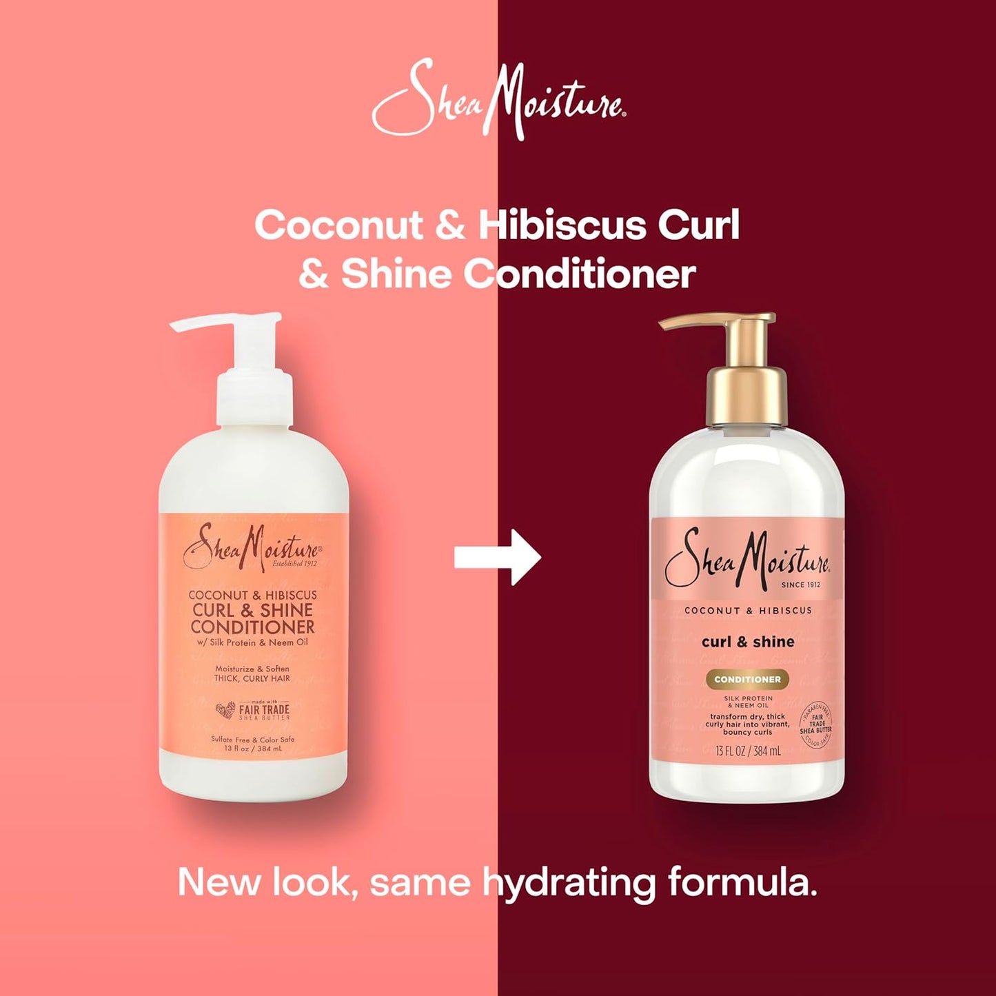 SheaMoisture Curl & Shine Conditioner - Coconut & Hibiscus for Thick, Curly Hair | 13 oz