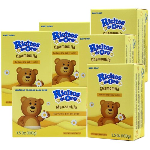 Ricitos de Oro Baby Cleansing Bar Soap - Calming Chamomile Extract | 6-Pack, 3.5 Oz Each
