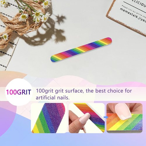 LNAUJS Nail Files - 12PCS Professional Double-Sided 100/180 Grit for Manicure & Pedicure