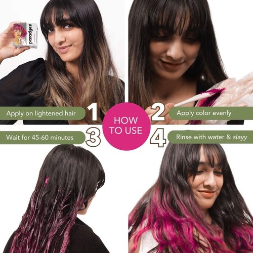 Paradyes Carola Pink Semi Permanent Conditioner Based Hair Color Enriched with Vegan, Natural and Herbal Hair dyes - lasts up to 8-10 washes (4.2 oz)
