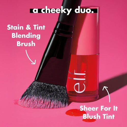e.l.f. Sheer For It Blush Tint - Multi-Use, Long-Lasting Lip & Cheek Makeup | Vegan & Cruelty-Free in Left On Red
