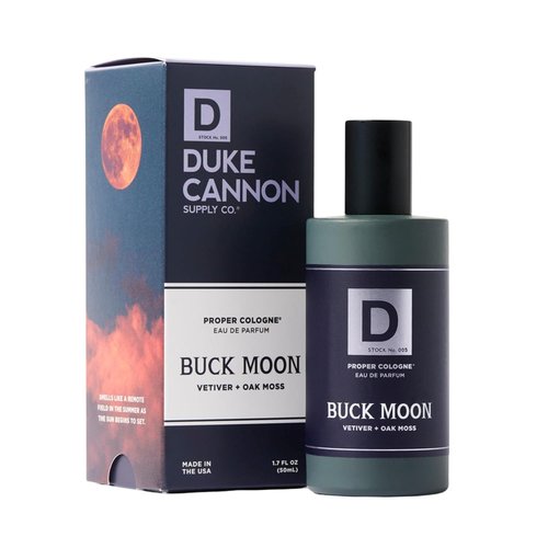 Duke Cannon Proper Cologne Buck Moon - Men's Eau de Parfum with Lime & Vetiver | Warm, Earthy Scent | 1.7 fl oz