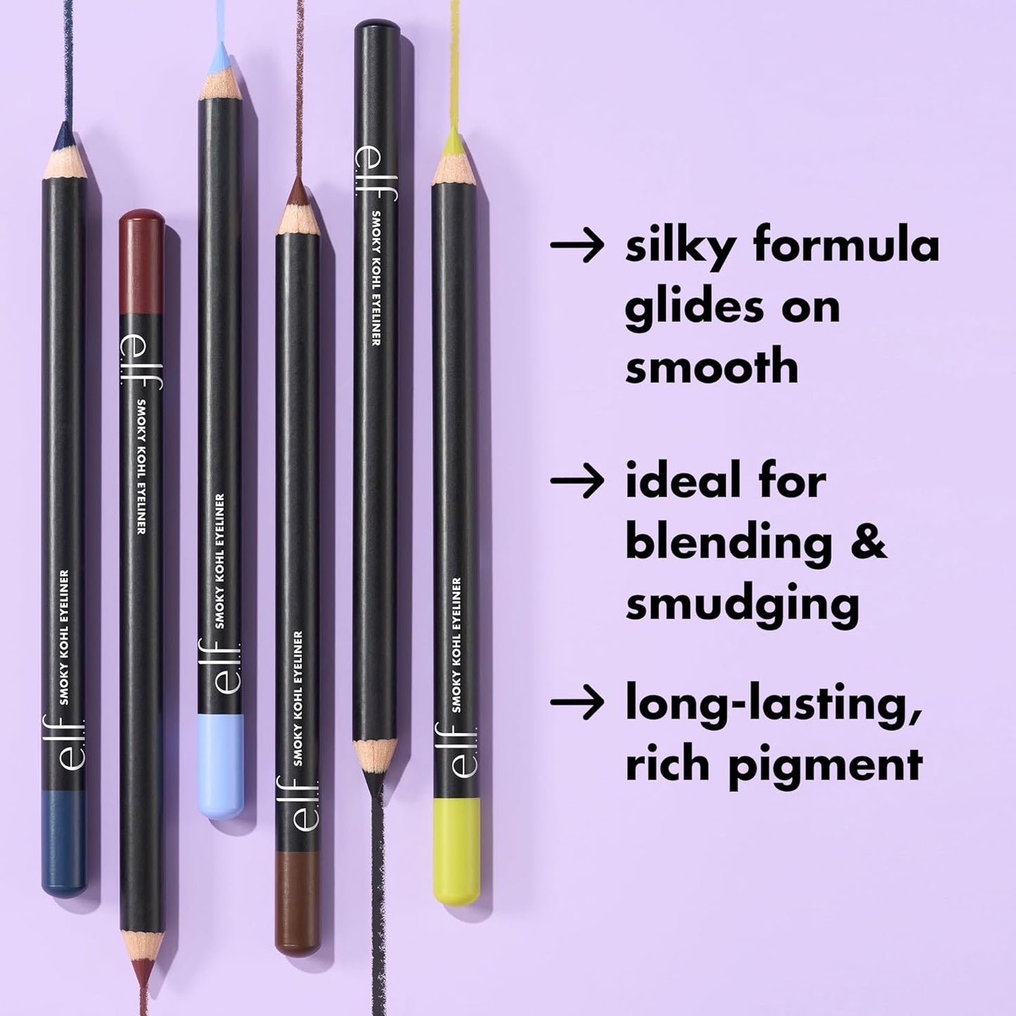 e.l.f. Smoky Kohl Eyeliner - Long-Lasting, Bold Eye Pencil for High-Pigmented Makeup | Vegan & Cruelty-Free, Beige Flag