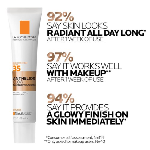 La Roche-Posay Anthelios Glow Tinted Sunscreen - SPF 35, Broad Spectrum, Lightweight Hydration for All Skin Types