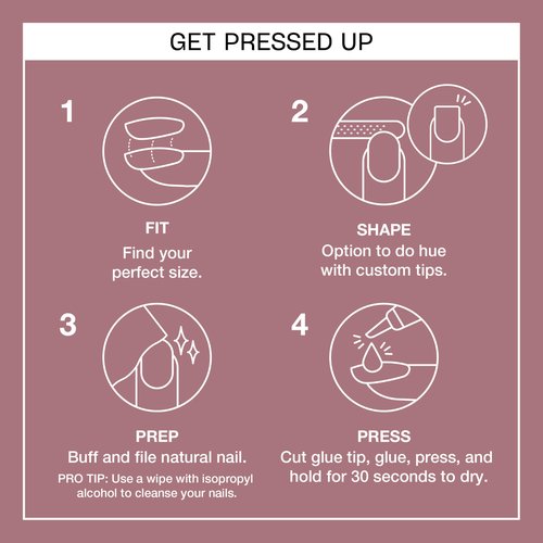OPI On Point Tickle My France-y | Short Round Mauve Nude Neutral Press On Nails | With Nail Glue | Long Lasting, Reusable, Non-damaging