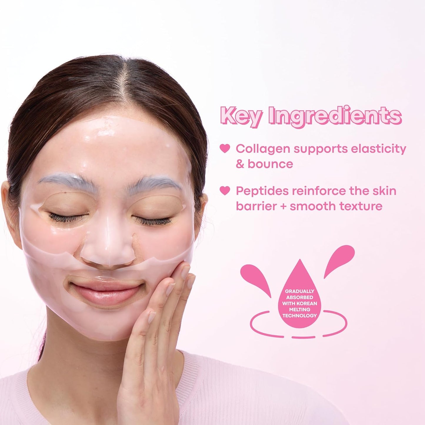 TONYMOLY Mask Melt Brightening Hydrogel Overnight Face Mask, Vitamin C and Rice Essence, 1 Sheet