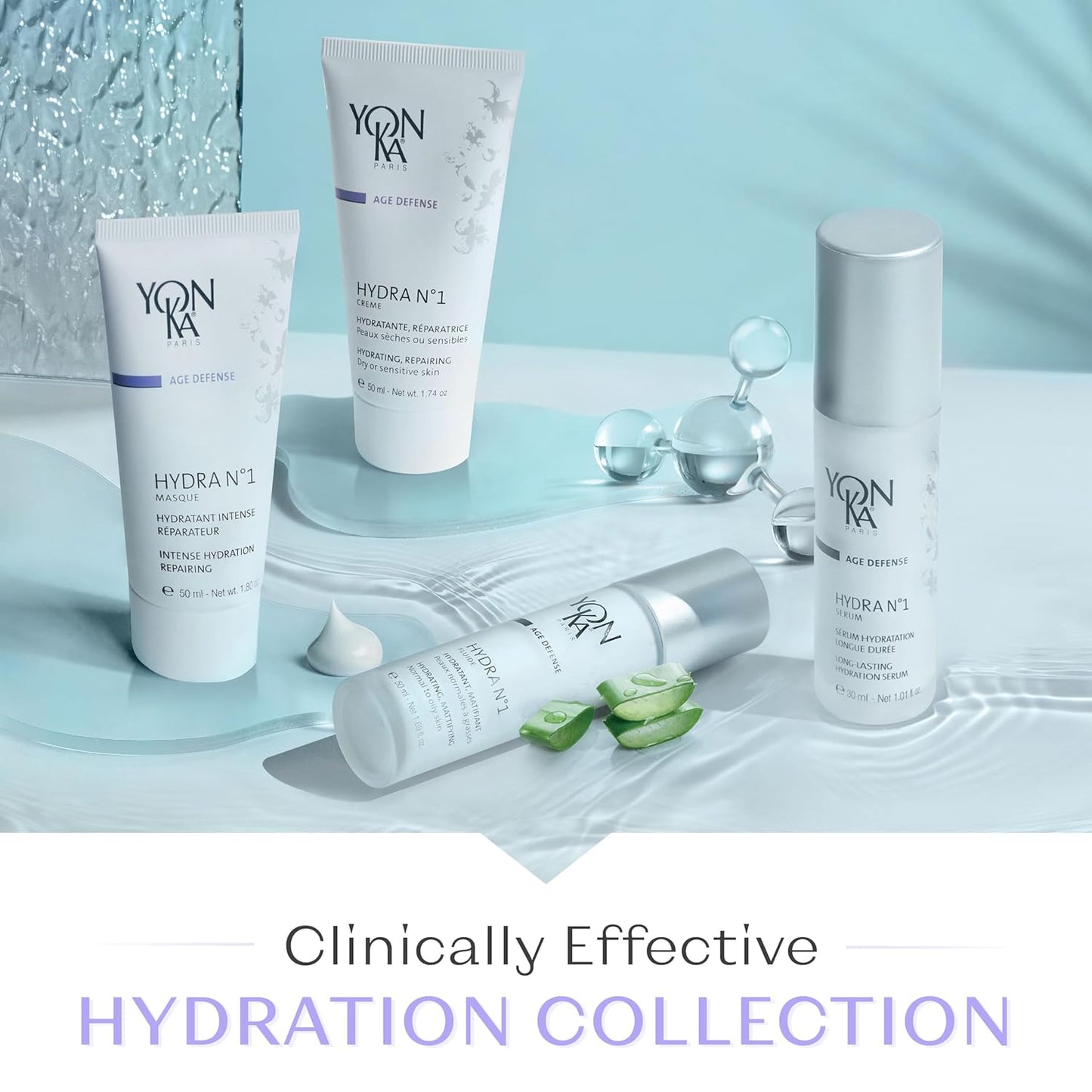 Yon-Ka Hydra No.1 Fluide - Lightweight Age Defense Moisturizer with Hyaluronic Acid | 1.69 fl oz | Paraben-Free for Normal & Oily Skin
