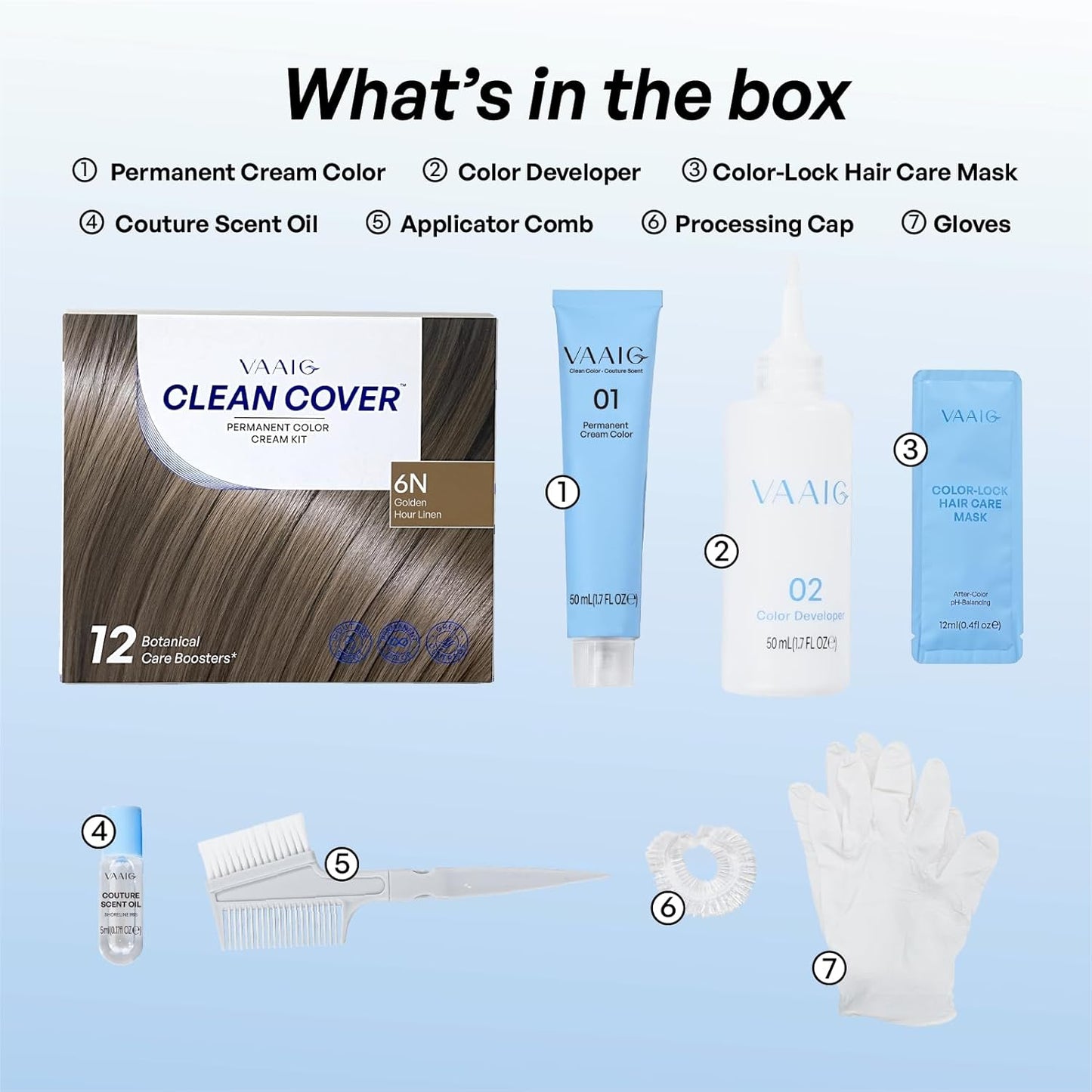 Skiennix Permanent Hair Dye - Ammonia-Free Gray Coverage for Sensitive Scalps | 6N Golden Hour Linen