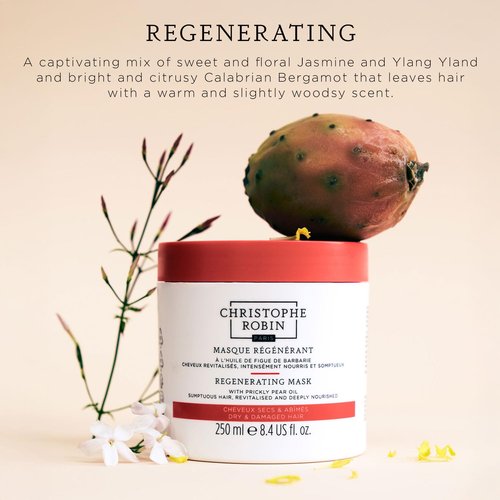 Christophe Robin Regenerating Mask - Prickly Pear Seed Oil for Dry & Damaged Hair | 8.4 fl. oz