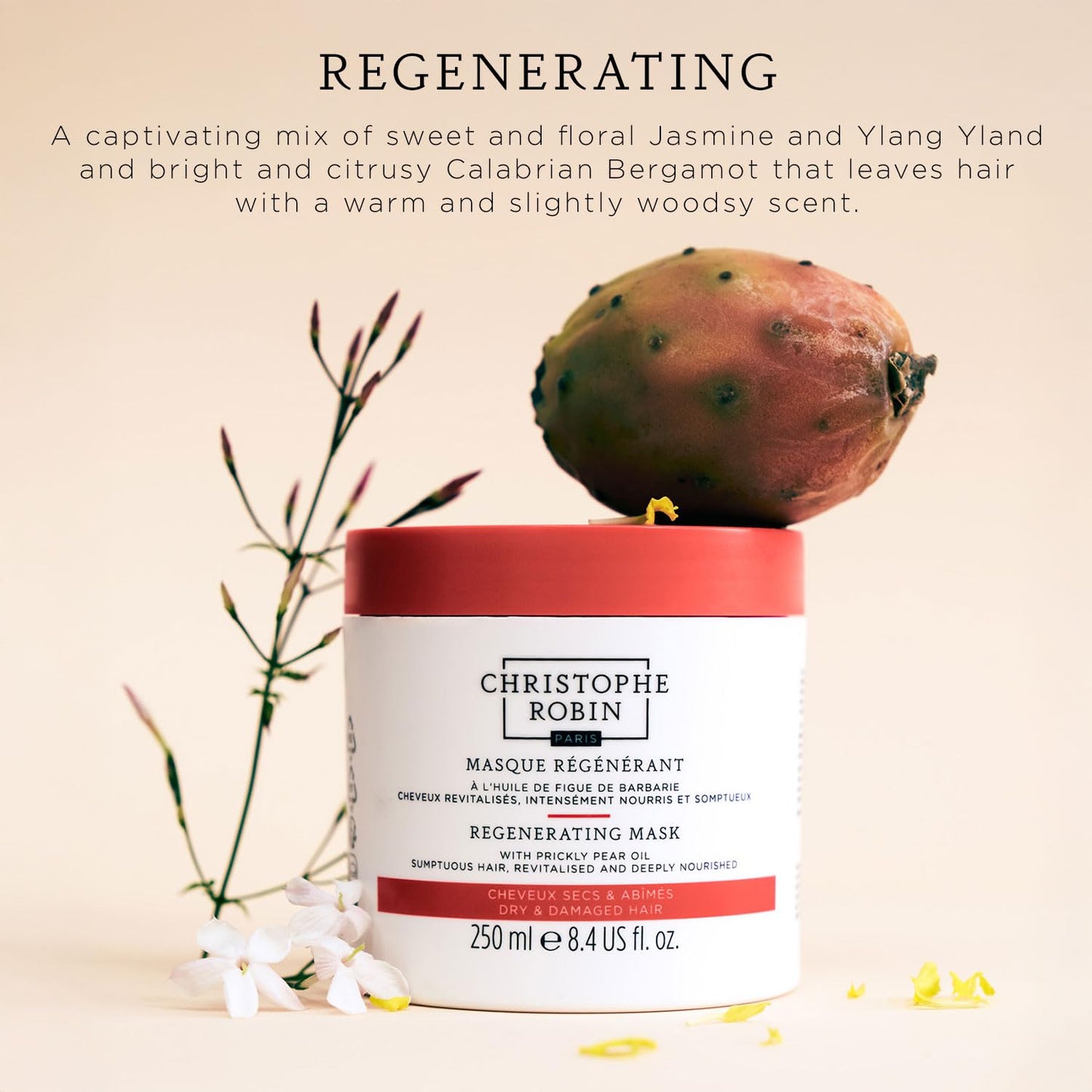 Christophe Robin Regenerating Shampoo - Nourishing Prickly Pear Oil for Dry, Damaged Hair