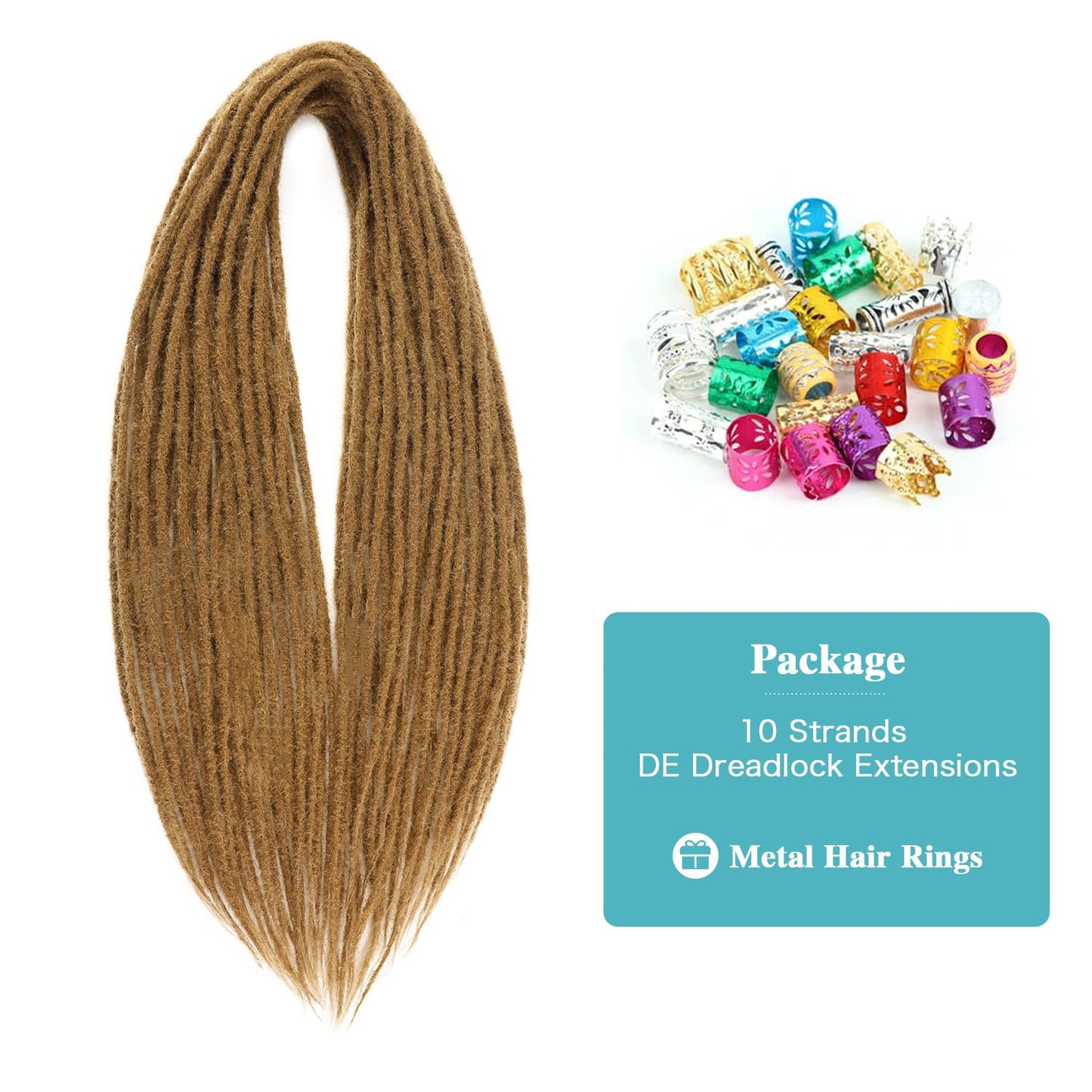 WIGNEE 24 Inches Double Ended Dreadlock Extensions Straight Synthetic Dreadlock Extensions 10 Strands Dreads Extensions (24 Inch, 27)