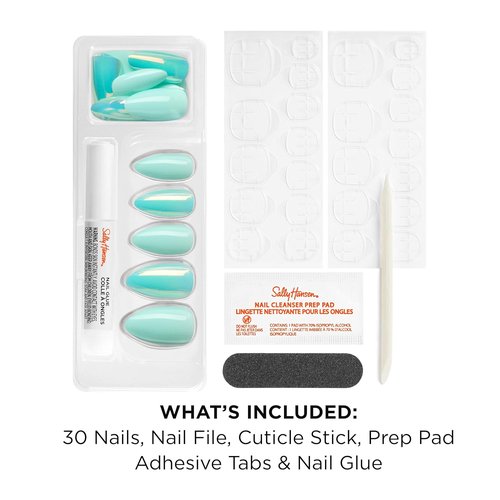 Sally Hansen Press-On Nails - Almond Shape, Easy Application & Non-Damaging | 30 Nails, Glue & Tabs