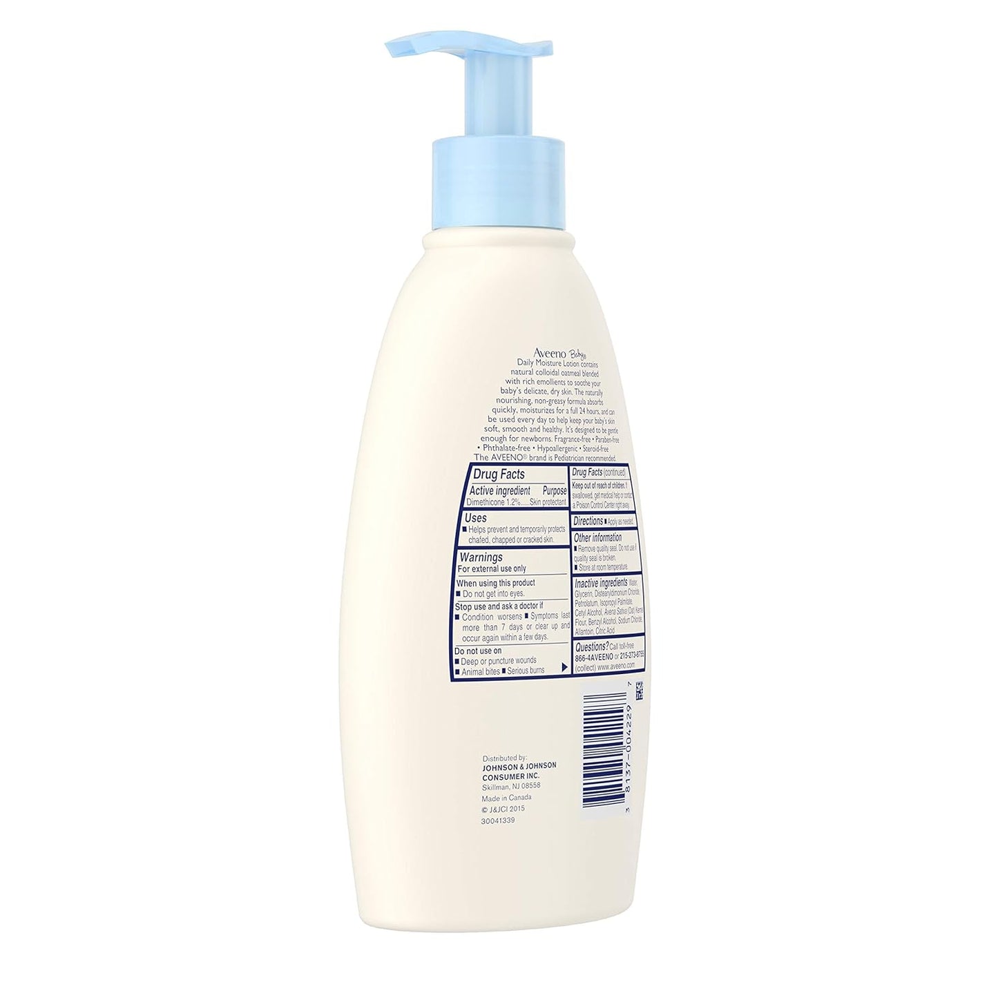Aveeno Baby Daily Moisture Body Lotion - Hypoallergenic & Fragrance-Free for Sensitive Skin | 12 fl. oz