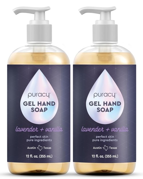 Puracy Organic Hand Soap - Moisturizing Lavender & Vanilla Gel | 12 fl. oz. - 2-Pack for Soft Skin