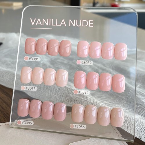 GAOY Macaron Nail Gel Polish Set Including Peach Pink Nude Shades, Sweet Minimalist Creamy Colors, Opaque Long Lasting Gel for Home & Salon Manicure