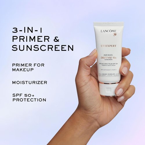 Lancôme UV Expert Defense SPF 50+ Primer & Moisturizer - 3-in-1 Hydrating Sunscreen | Lightweight, Non-Greasy Aquagel