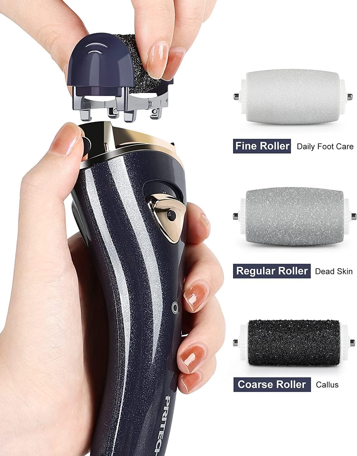 Skiennix Electric Callus Remover - Rechargeable Portable Foot File for Smooth Skin | Ideal Gift (Black)