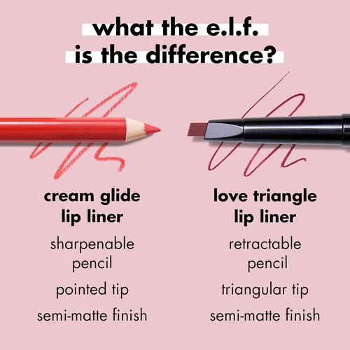 e.l.f. Cream Glide Lip Liner - Highly Pigmented Pencil for Shaping & Sculpting Lips | Vegan, Mauve Aside
