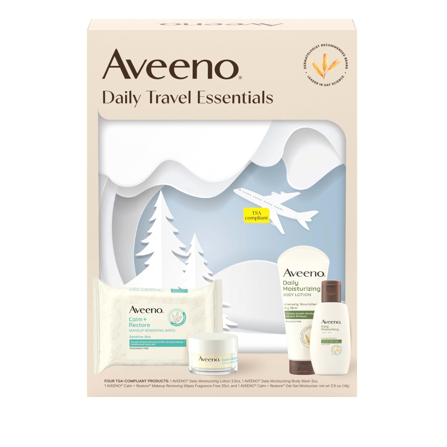 Aveeno Daily Moisturizing Body Lotion, Body Lotion for Dry Skin with Prebiotic Oat, Paraben Free, Fragrance Free, Non-Greasy, Non-Comedogenic Moisturizer, 18 FL OZ