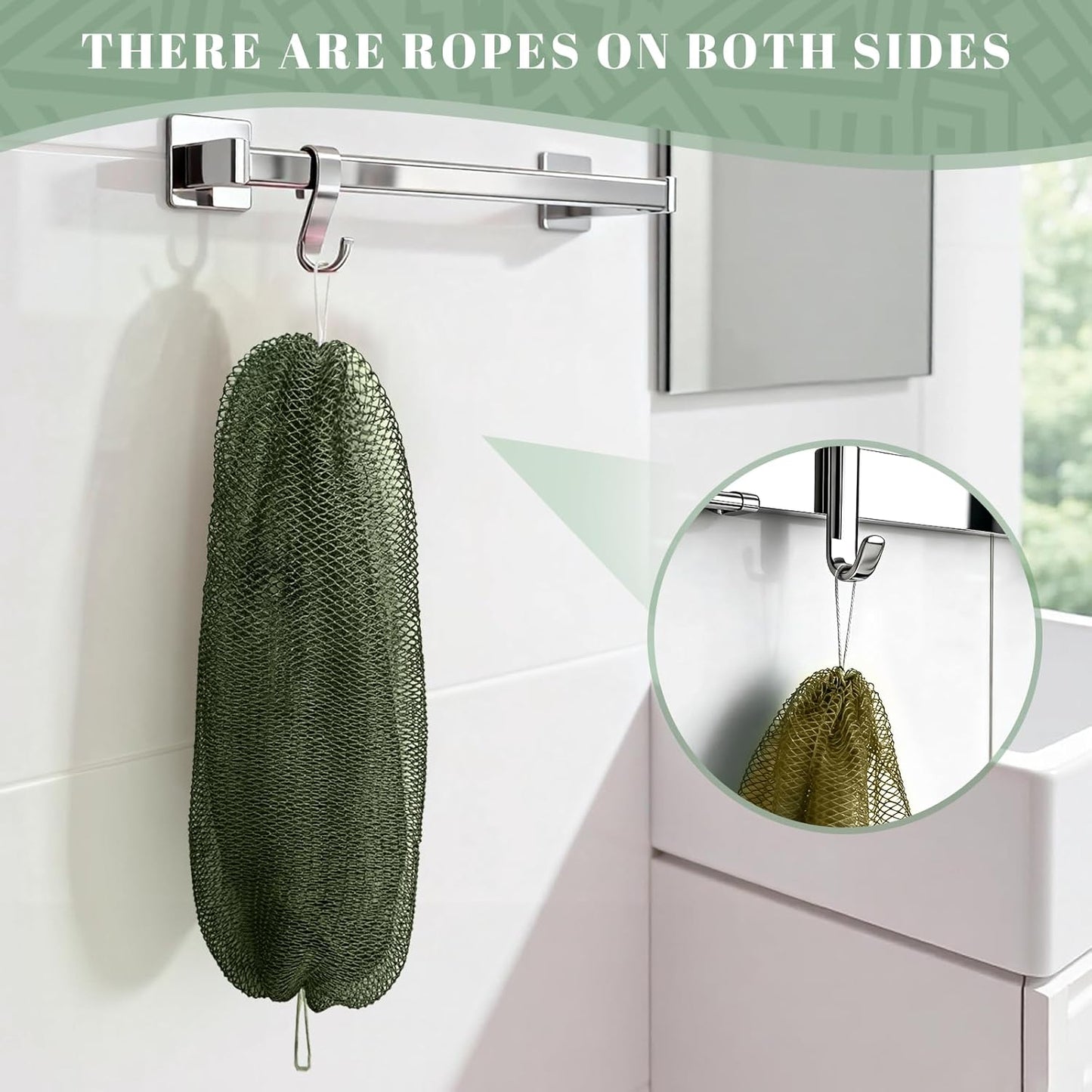 SPMKTBOZAI African Net Sponge - Authentic 3 Pack Shower Loofah | Gentle Exfoliation for Daily Body Care