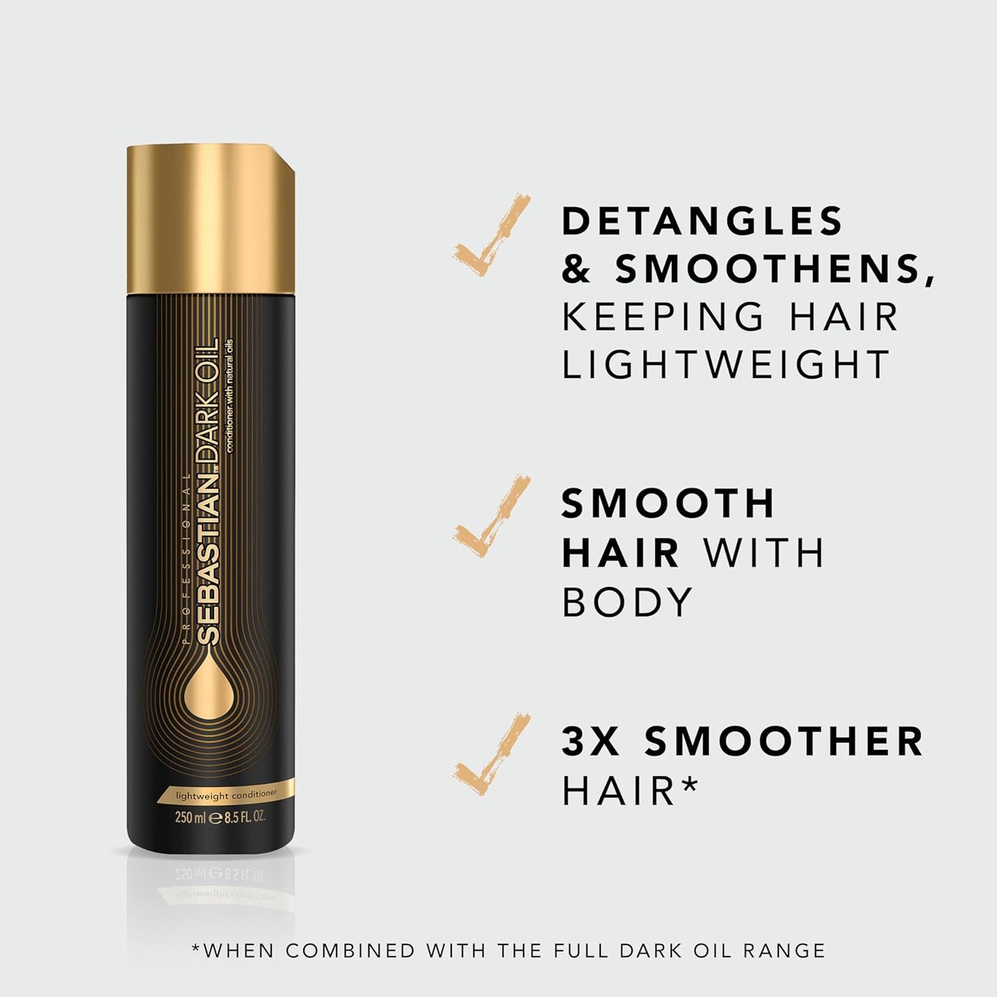 Sebastian Professional Dark Oil Conditioner - Lightweight Formula with Jojoba & Argan Oil for Silky Hair