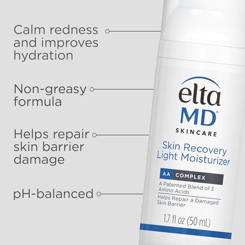 EltaMD Skin Recovery Moisturizer - Oil-Free Formula for Dry & Acne-Prone Skin | 1.7 oz Pump
